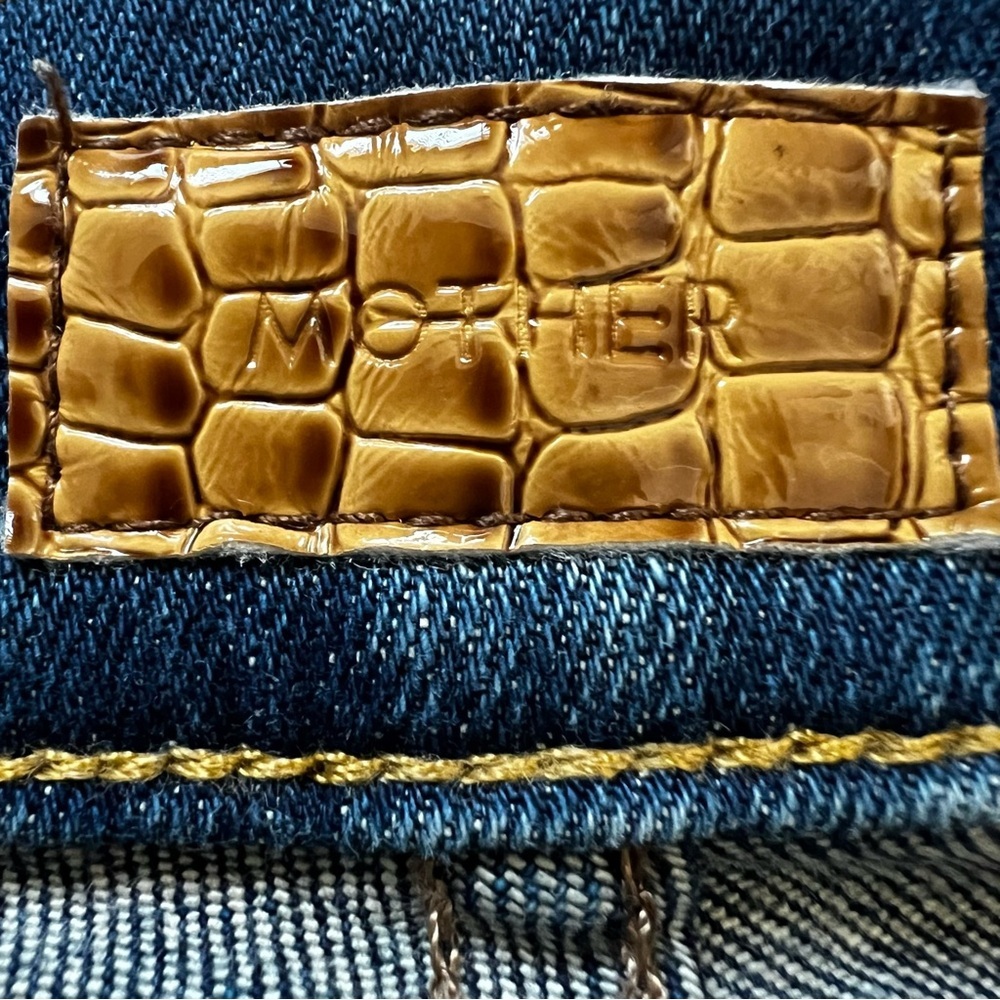 MOTHER The Dropout Boyfriend Jeans Tequila Truth Distressed Blue 25 - Picture 10 of 16
